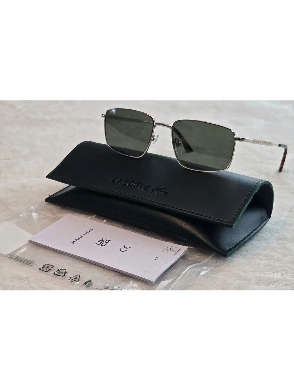 NEW Lacoste L277S Gold Metal Sunglasses Green Lens 55-19-145 100% UV Protection